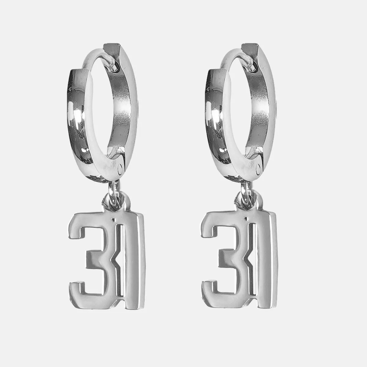 31 Number Earring - Stainless Steel