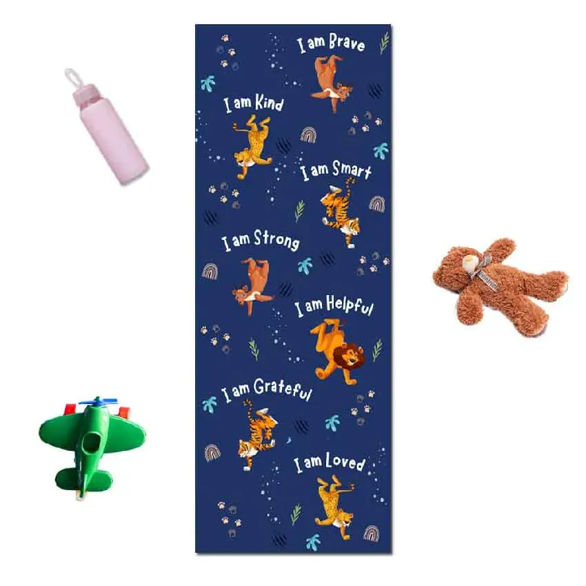 Affirmations Kids Velvet Yoga Mat | 60 x 24 inches