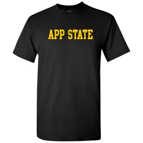 Appalachian State University Mountaineers Basic Block Cotton T-Shirt - Black