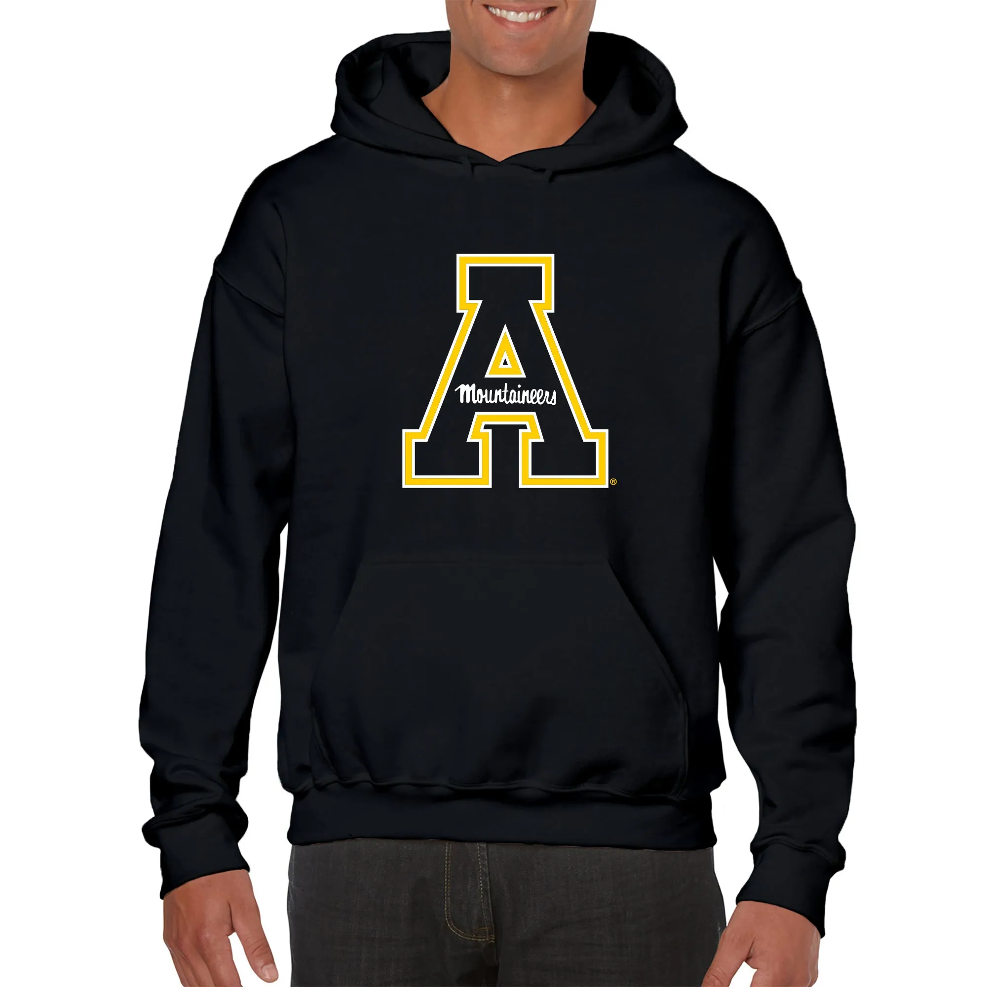 Appalachian State University Mountaineers Primary Logo Cotton Hoodie - Black