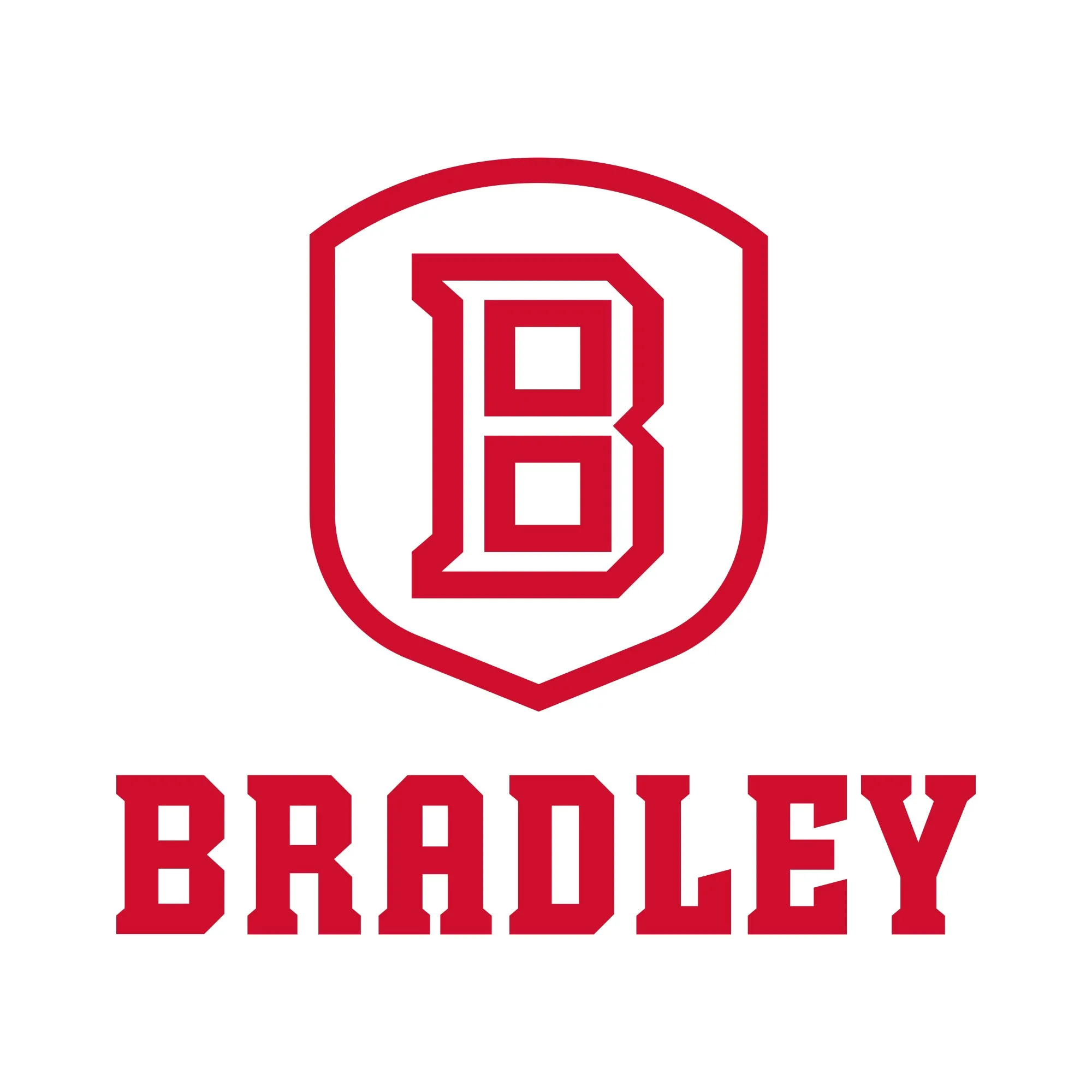 Bradley University Braves Primary Logo Basic Cotton Short Sleeve Womens T Shirt - White