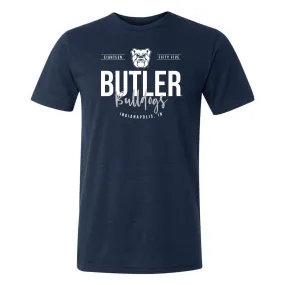 Butler University Bulldogs Harbor Script Canvas Short Sleeve Triblend T-Shirt - Solid Navy