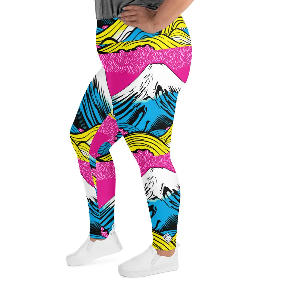 Colorful and Vibrant Roy Lichtenstein Mt Fuji Yoga Plus Sized Pants for Women 001