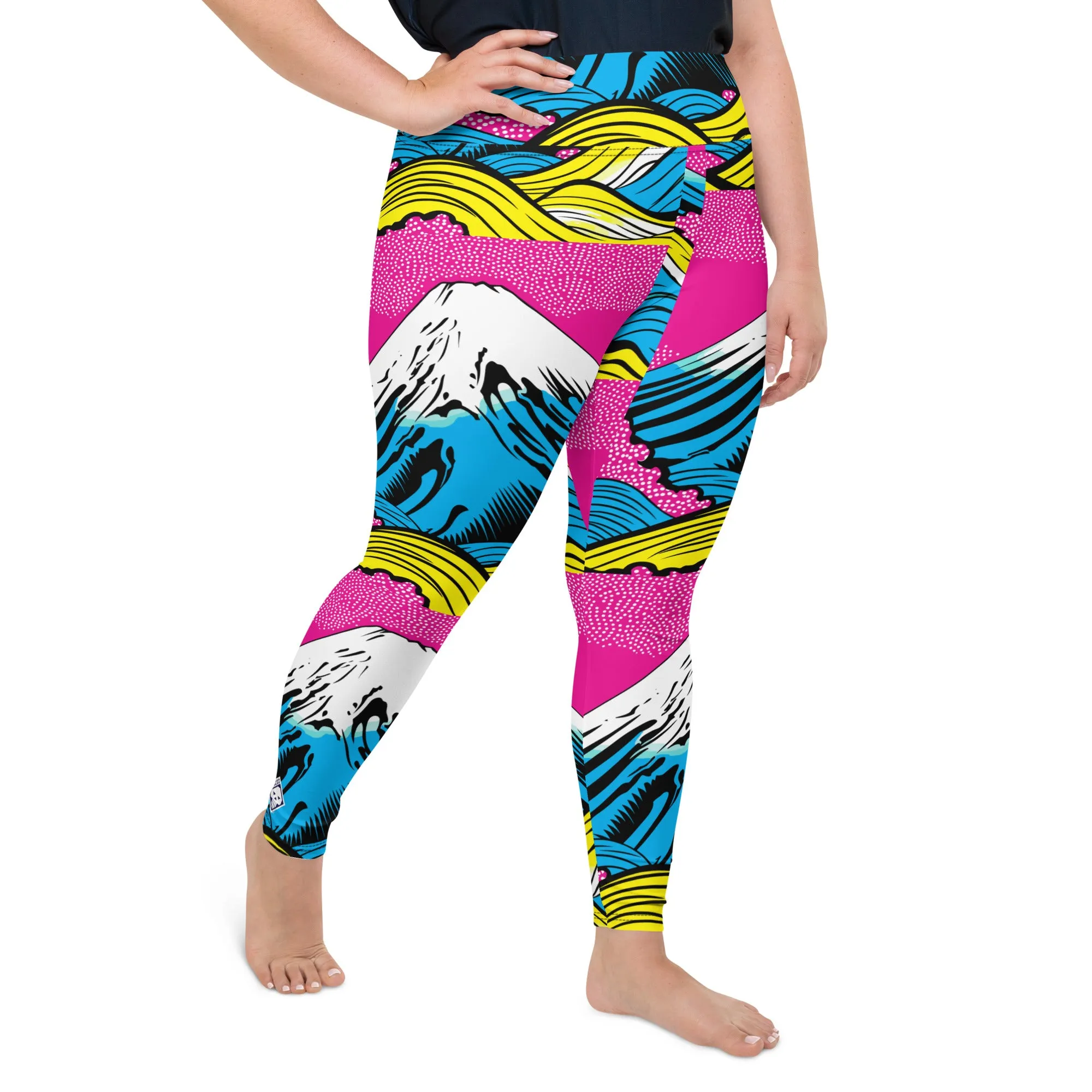 Colorful and Vibrant Roy Lichtenstein Mt Fuji Yoga Plus Sized Pants for Women 001