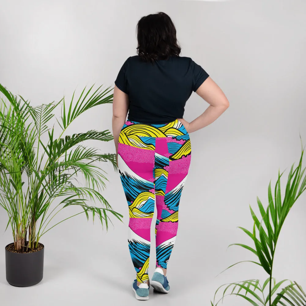 Colorful and Vibrant Roy Lichtenstein Mt Fuji Yoga Plus Sized Pants for Women 001