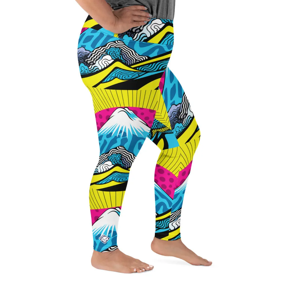 Colorful and Vibrant Roy Lichtenstein Mt Fuji Yoga Plus Sized Pants for Women 002