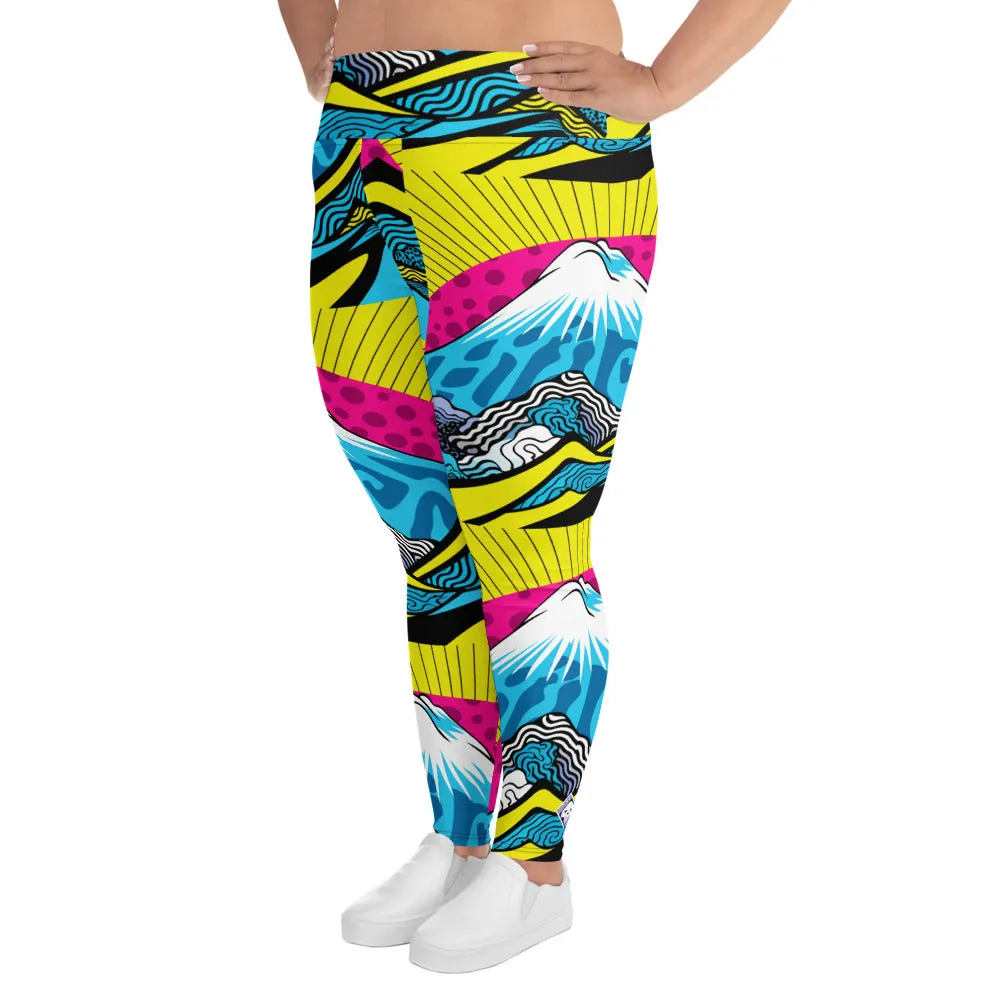 Colorful and Vibrant Roy Lichtenstein Mt Fuji Yoga Plus Sized Pants for Women 002