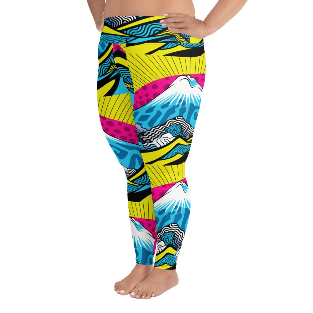 Colorful and Vibrant Roy Lichtenstein Mt Fuji Yoga Plus Sized Pants for Women 002