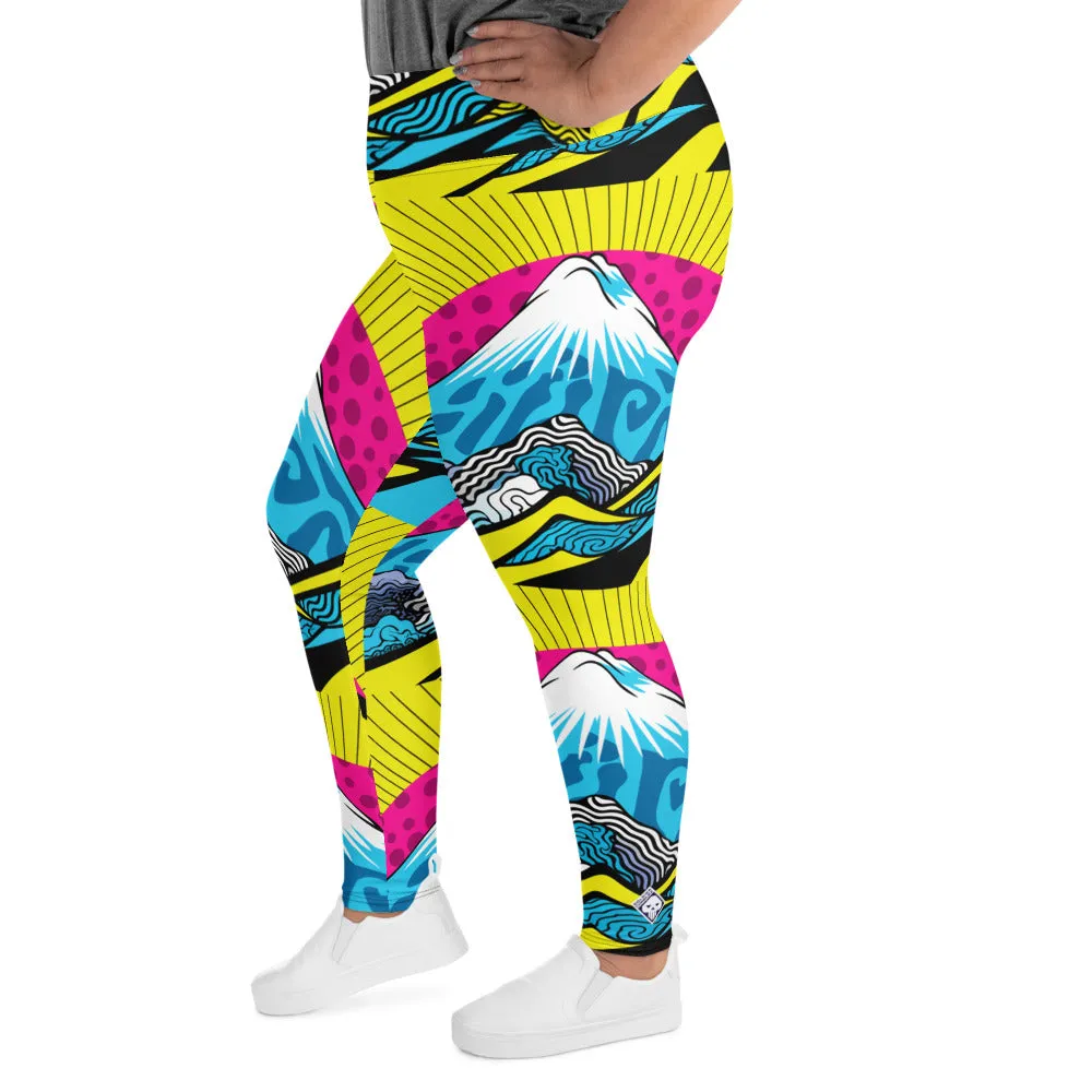 Colorful and Vibrant Roy Lichtenstein Mt Fuji Yoga Plus Sized Pants for Women 002