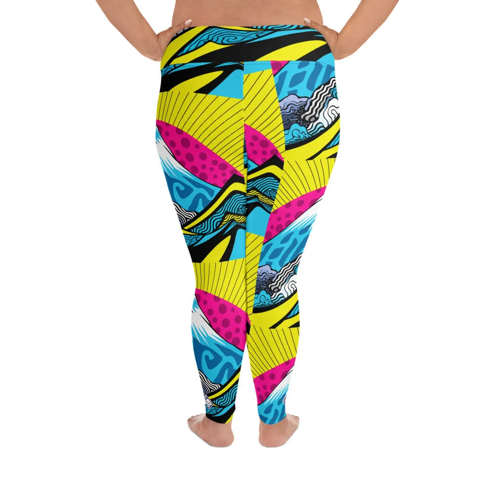 Colorful and Vibrant Roy Lichtenstein Mt Fuji Yoga Plus Sized Pants for Women 002