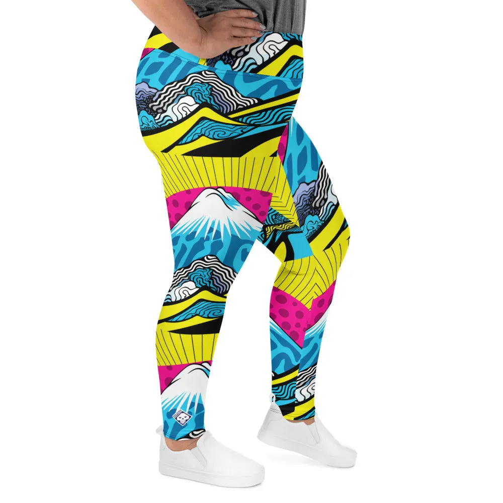 Colorful and Vibrant Roy Lichtenstein Mt Fuji Yoga Plus Sized Pants for Women 002