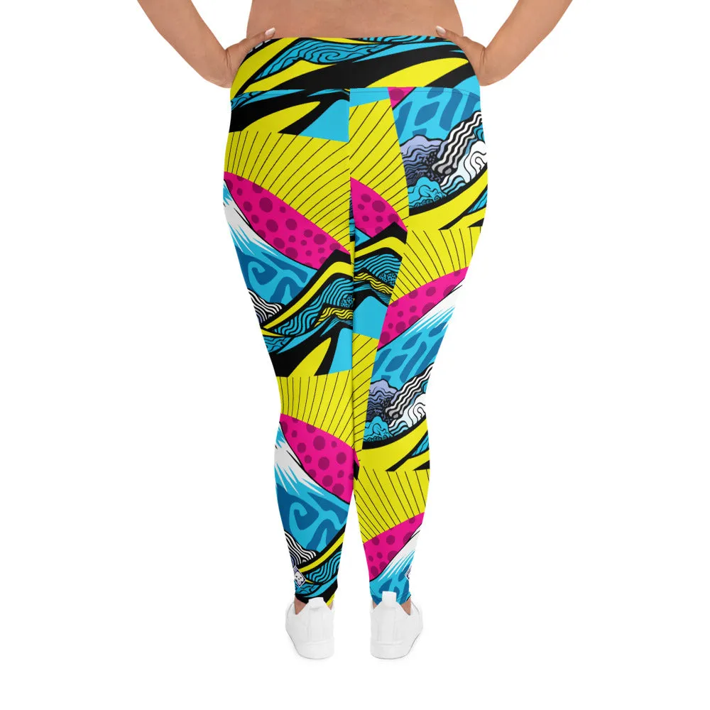 Colorful and Vibrant Roy Lichtenstein Mt Fuji Yoga Plus Sized Pants for Women 002