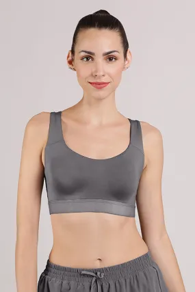 Elements Cotton Lined Low Impact Sports Bra - Volcanic Glass