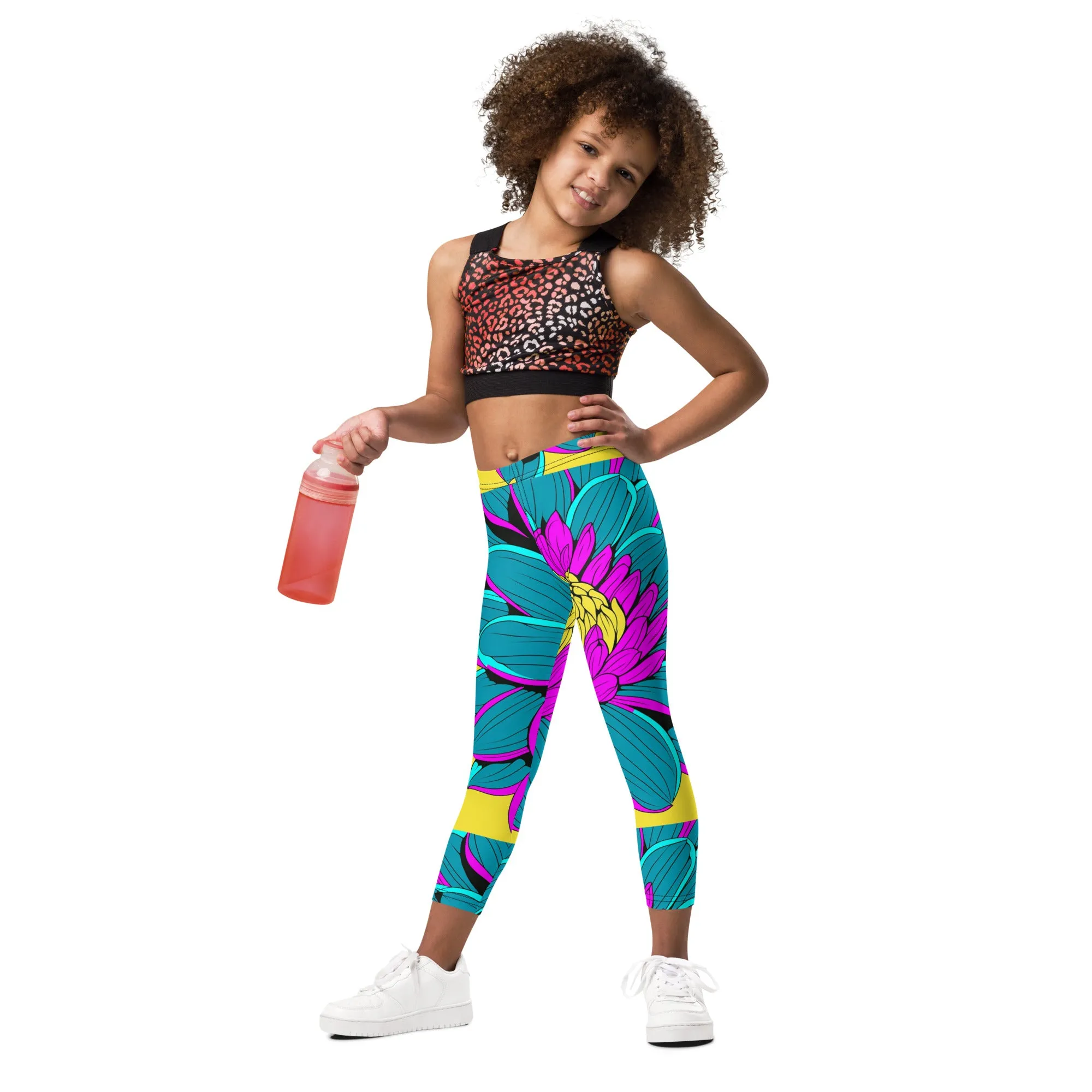 Elevate Your Girl's Active Style with Pop Art Inspired Yoga Pants 001