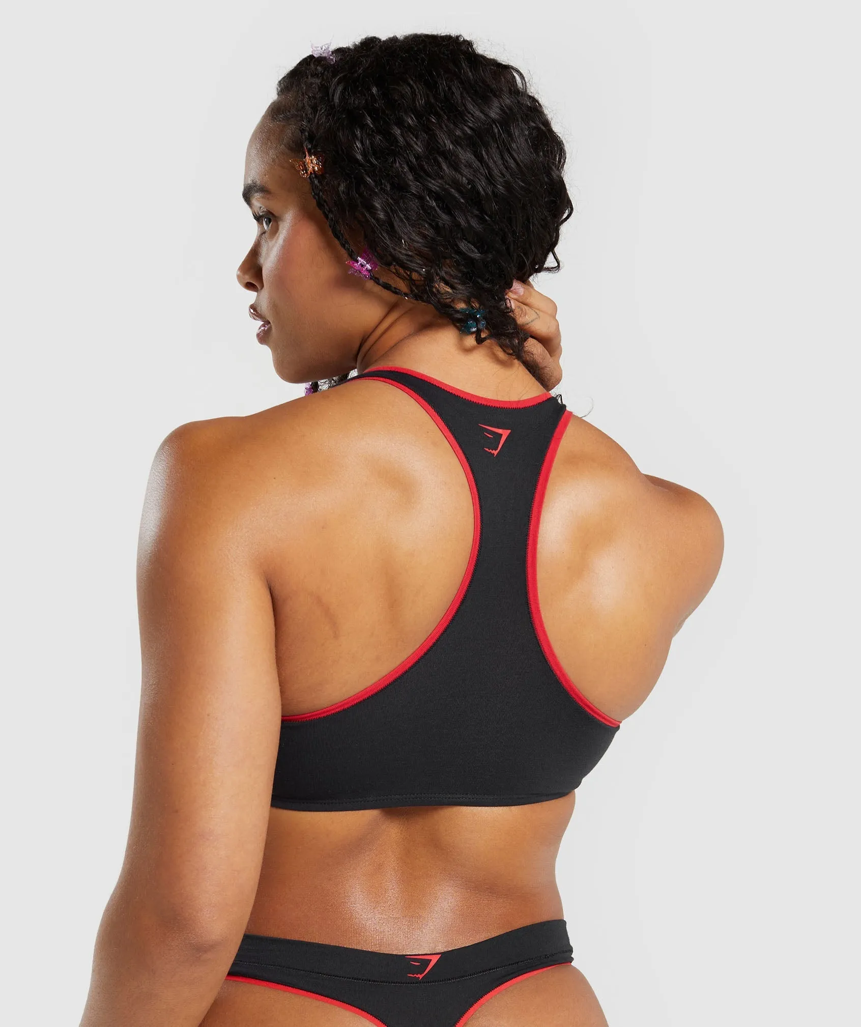 Gymshark Cotton Graphic Bralette - Black