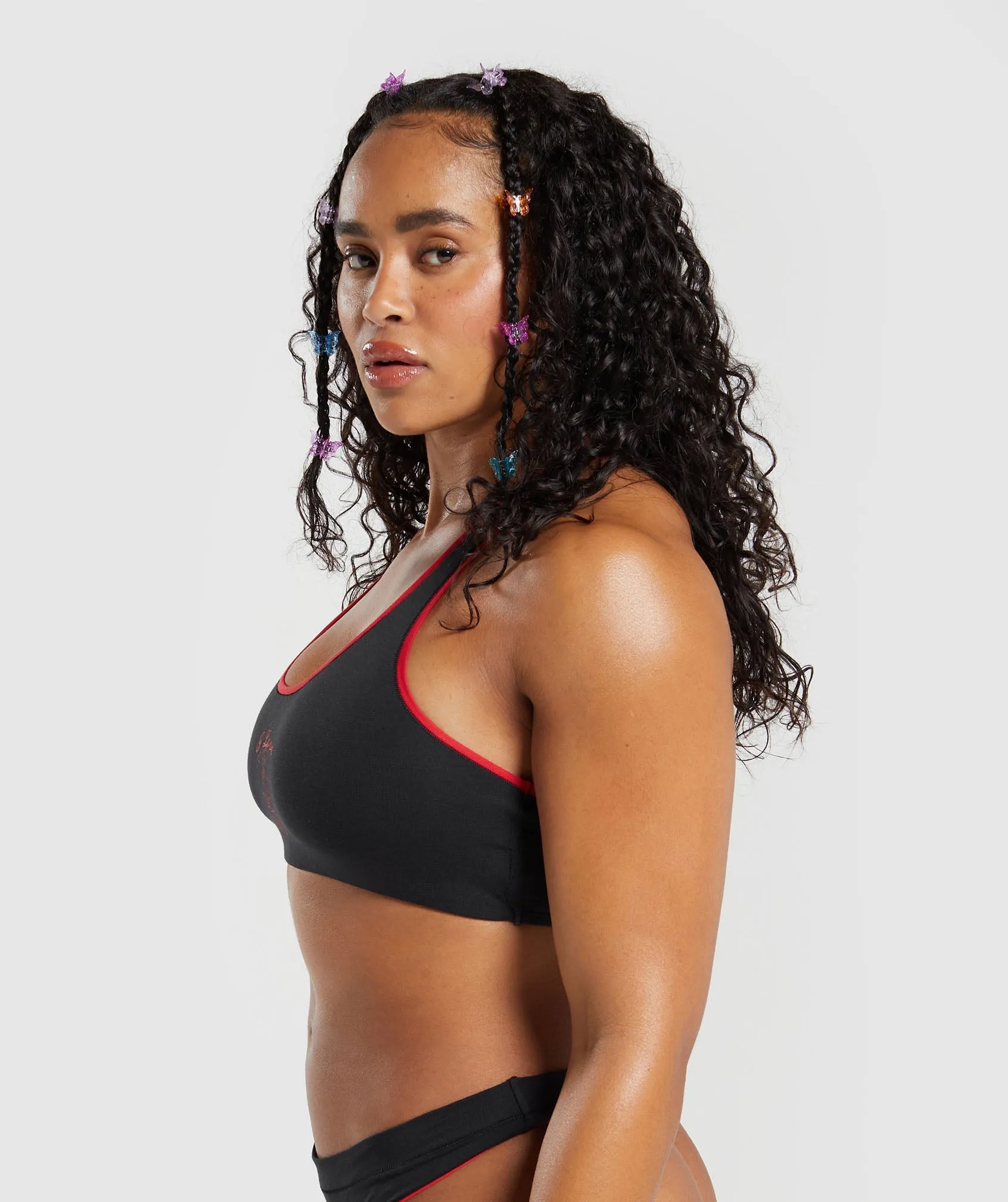 Gymshark Cotton Graphic Bralette - Black