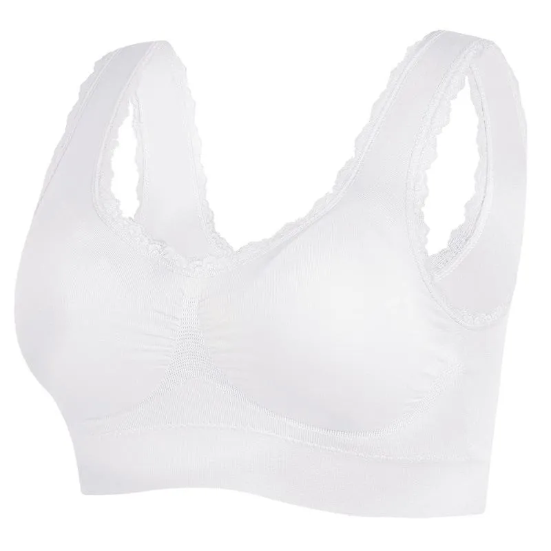 Middle-aged and Elderly Bra Underwear Plus Size Without Steel Ring Bra Women's Vest Sports Bra