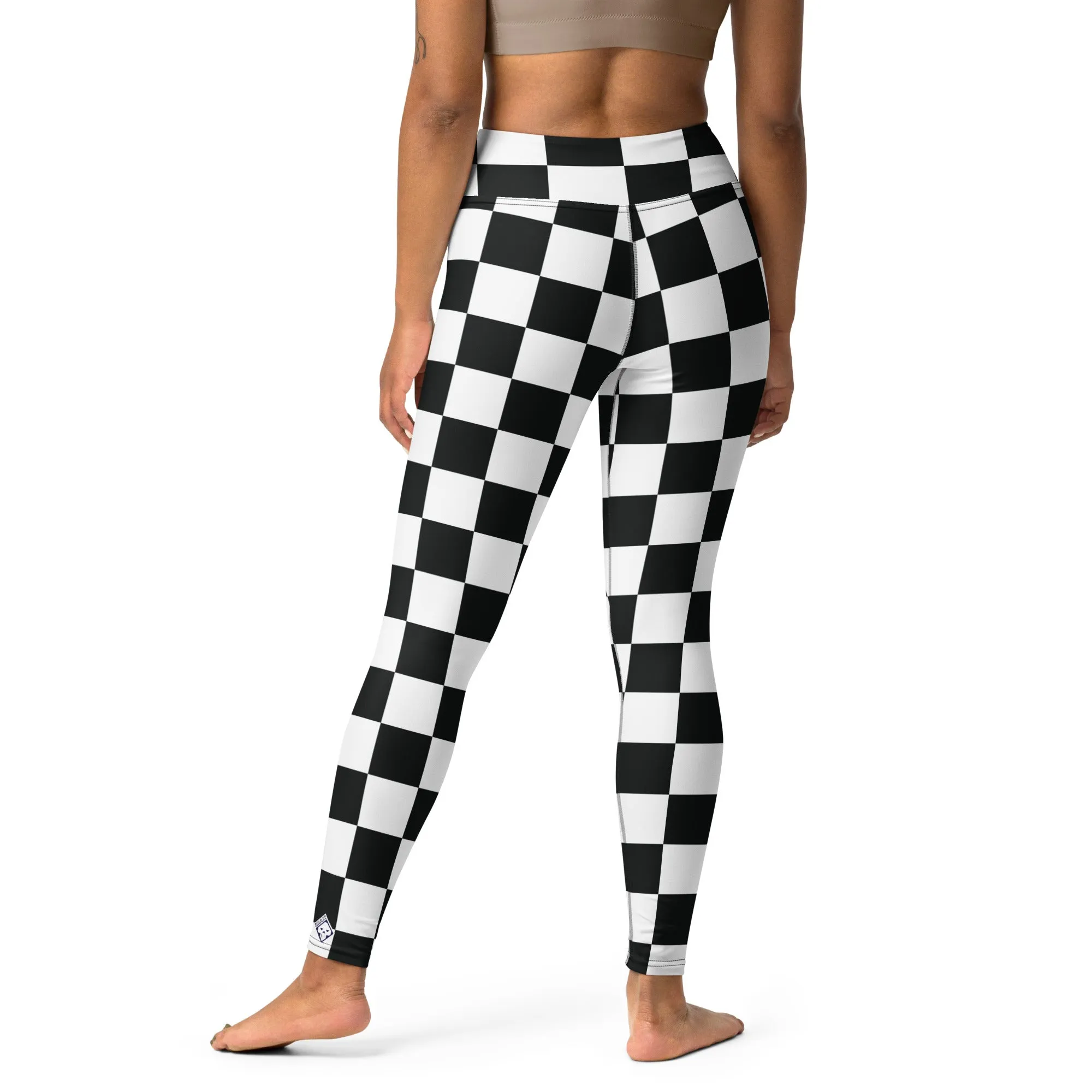 Stylish Strides: Checkered Women's Yoga Pants Leggings