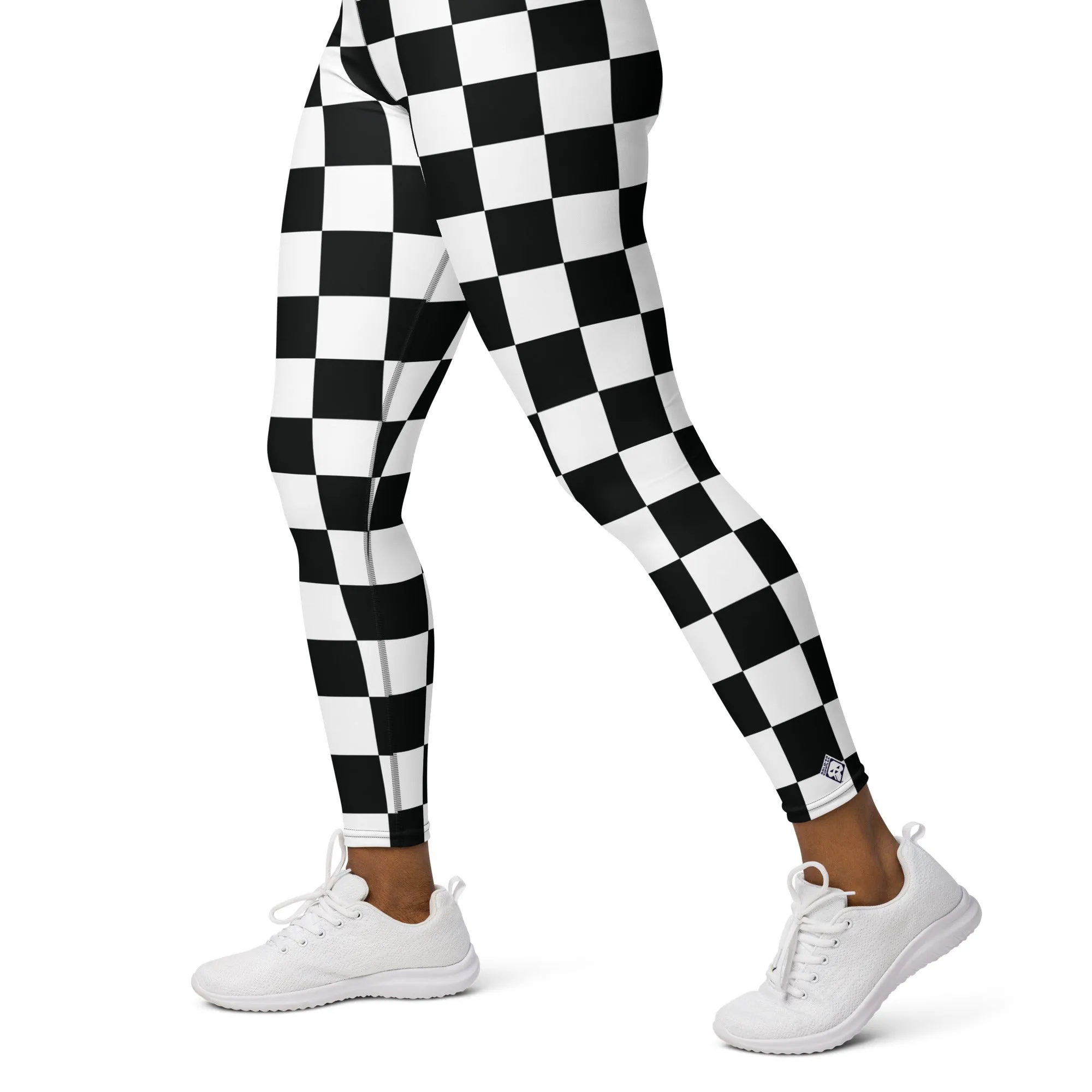 Stylish Strides: Checkered Women's Yoga Pants Leggings